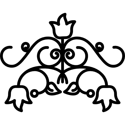 Flowers outline with vines variant vine flowers art icon