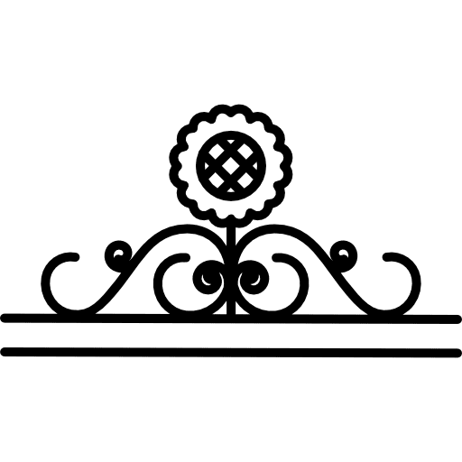 Sunflower design with vines border flowers floral vines icon