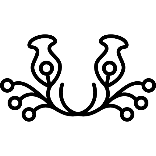 Floral bell variant outline with flower buds and vines floral design flower floral icon