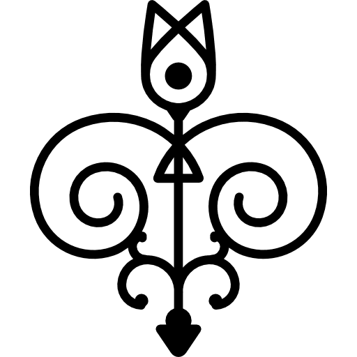 Floral design of one central flower on top with two spirals floral design floral designs two icon