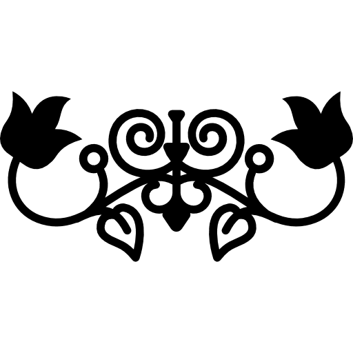 Floral silhouette with vines and leaves variant design flowers art vines icon