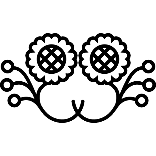 Sunflowers mirror effect design with flower buds sunflower design mirror sunflower icon