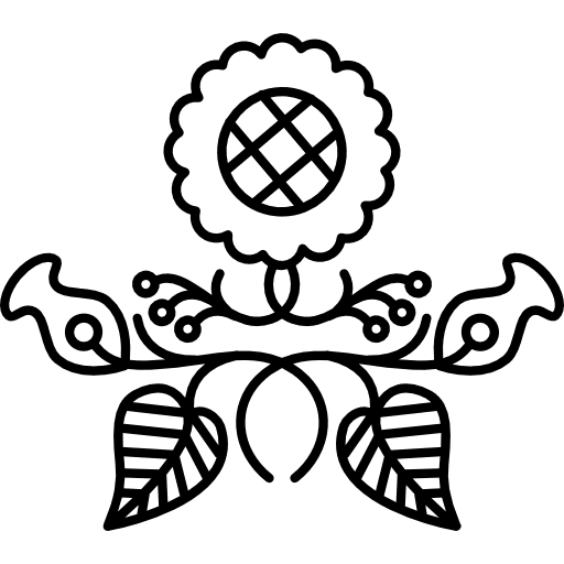 Flower design with leaves and vines variant art floral floral design icon