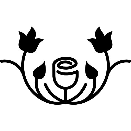 Rose outline variant with leaves silhouette and vines rose outline vines flowers icon