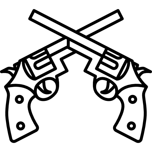 Western guns weapons revolver icon Western guns weapons revolver icon