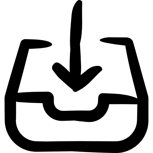 Inbox inbox orientation down arrow icon