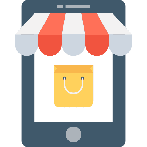 Online shop technology mobile phone icon