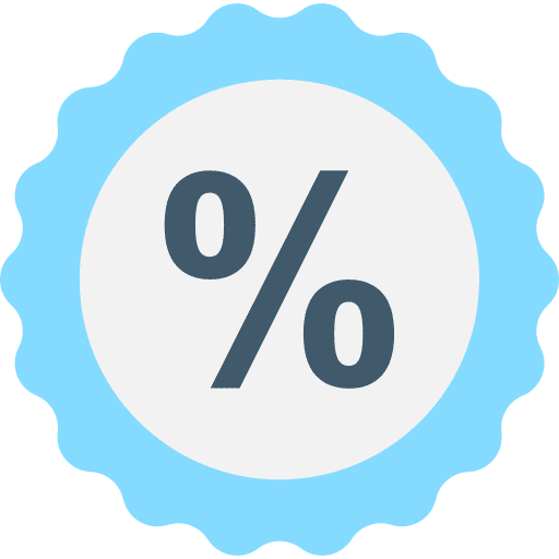Percentage sticker badge design icon