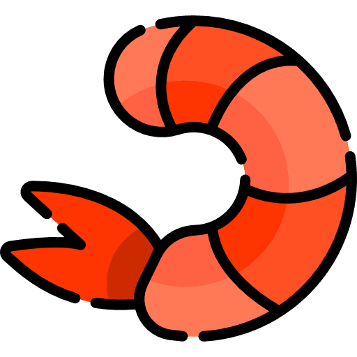 Shrimp seafood food sea life icon