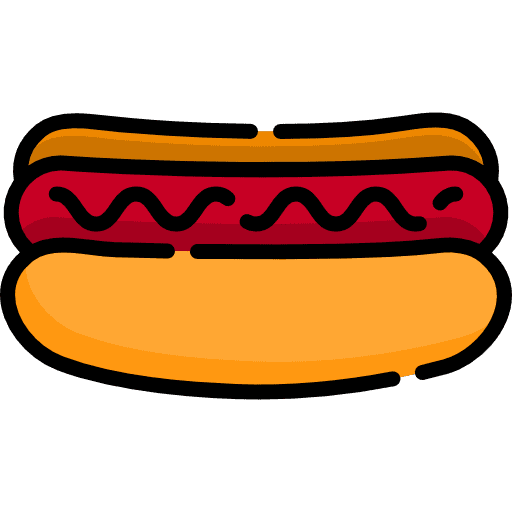 Hot dog sausage food and restaurant hot dog icon