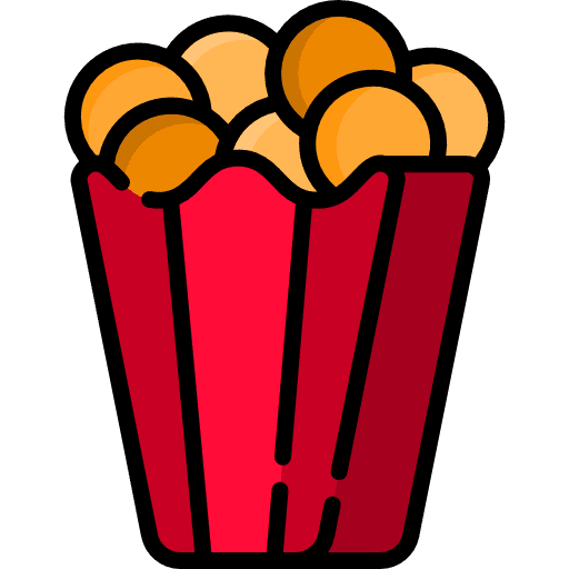 Popcorn fast food salty cinema icon