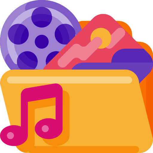 Multimedia music and multimedia video player folder icon