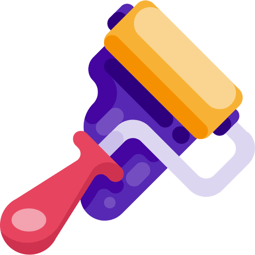 Paint roller home repair improvement painter icon