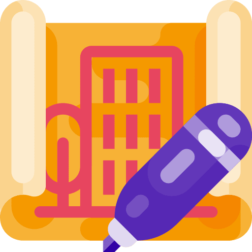 Blueprint art and design map plant icon