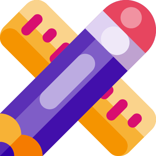 Pencil tool ruler design tool icon