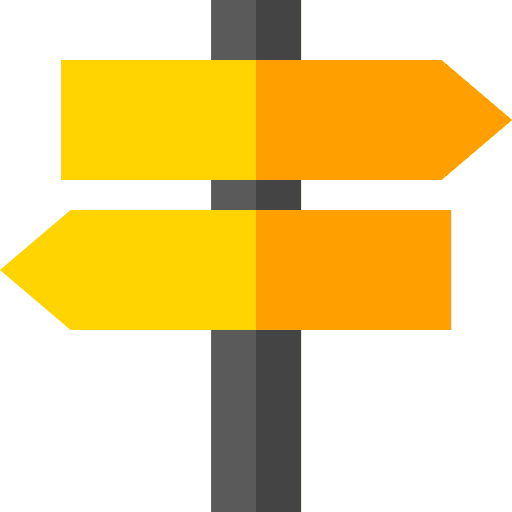 Direction signaling signs directional icon
