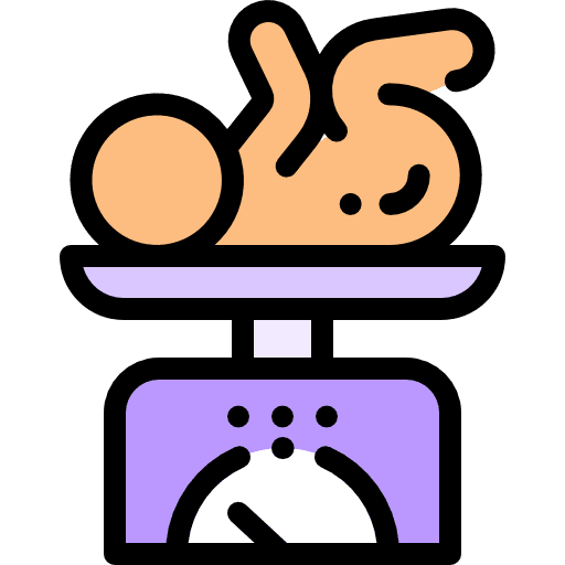Baby weight kid and baby scale hospital icon