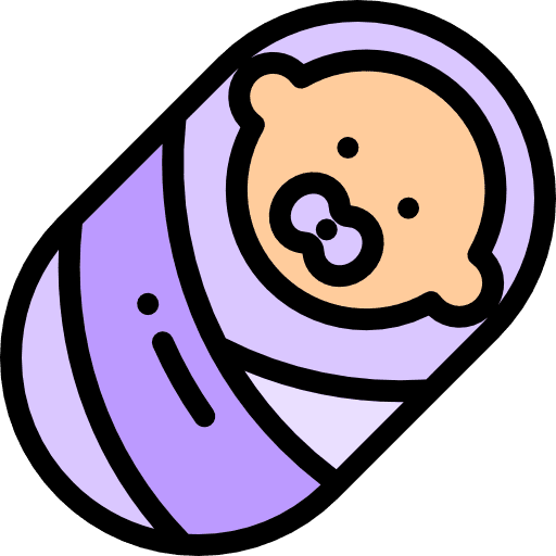 Newborn kid and baby child face icon