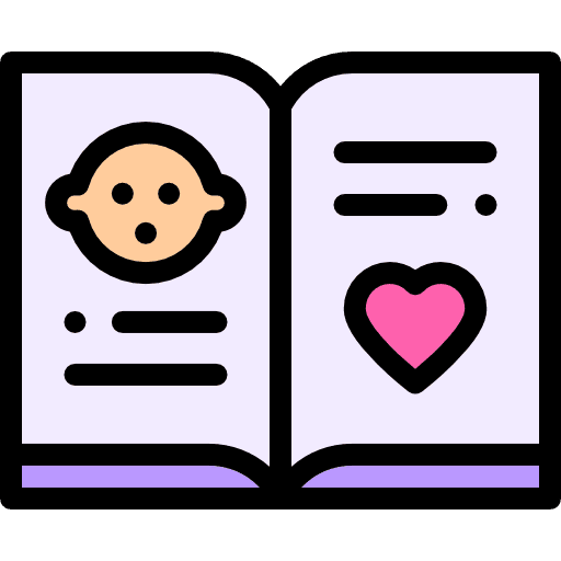 Book parenthood infant love icon