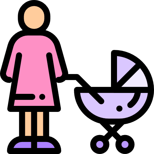 Maternity cart transport kid and baby icon