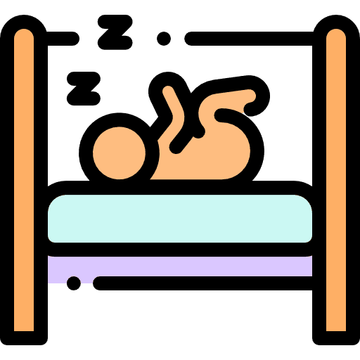Sleep rest protection bed icon