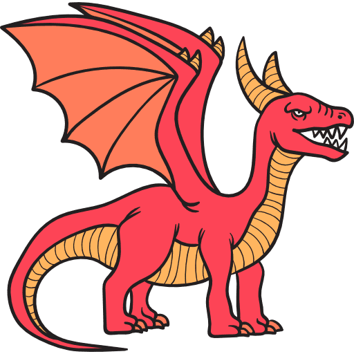 Dragon folklore character fairy tale icon Dragon folklore character fairy tale icon