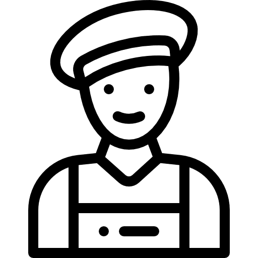 Painter professions and jobs art gallery man icon