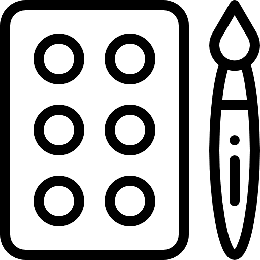 Watercolor paint brush art icon