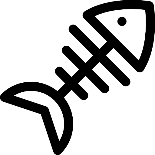 Fish bones fishes fish bone animals icon