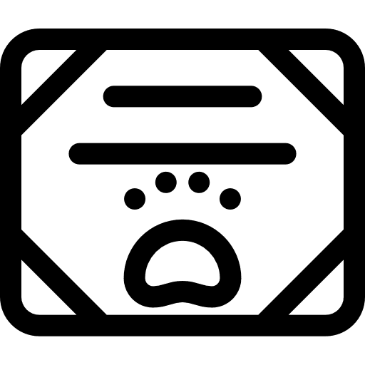 Certificate paw paw print breed icon Certificate paw paw print breed icon