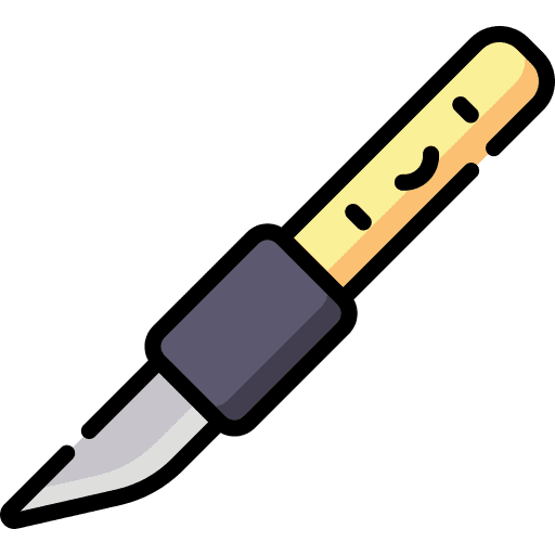 Knife craft cutting art and design icon