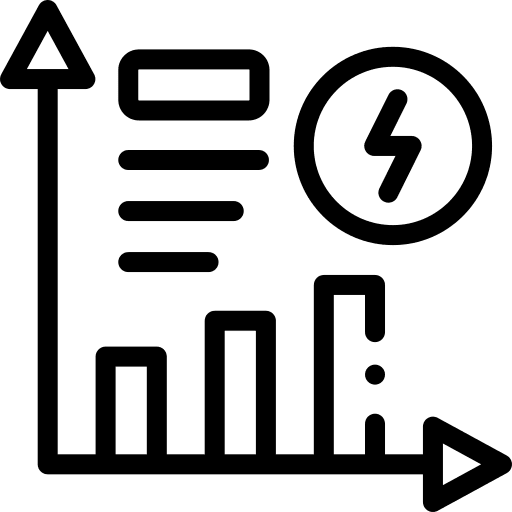 Energy costs up arrow bar graph ecology and environment icon