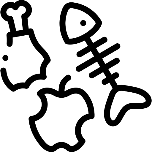 Waste chicken apple organic icon