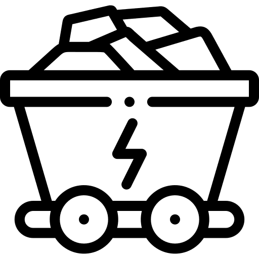 Coal industry wagon mine cart icon Coal industry wagon mine cart icon