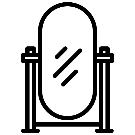 Mirror oval mirror grooming hair salon icon