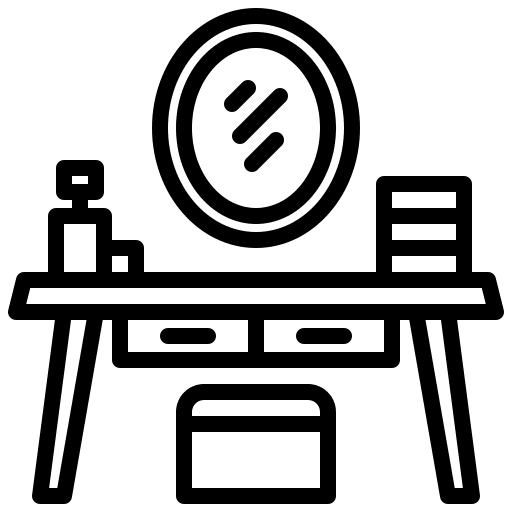 Dressing table beauty home interior icon Dressing table beauty home interior icon