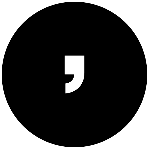 Comma punctuation education shapes and symbols icon