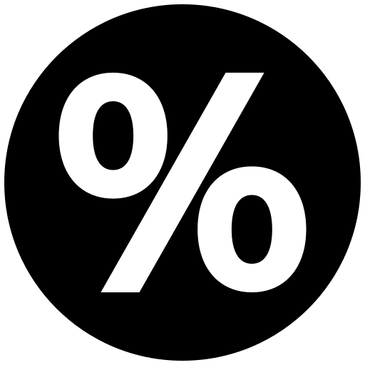 Percent math percentage character icon