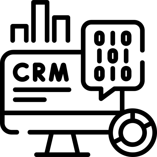 Crm crm software binary icon