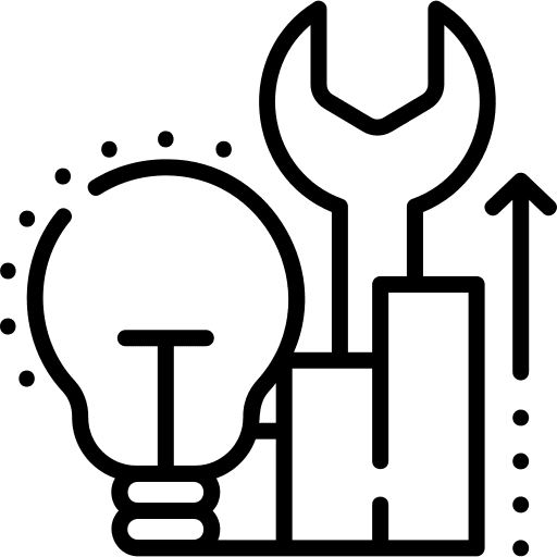 Improvement light bulb improvement wrench icon