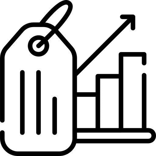 Sales sales tag increase icon Sales sales tag increase icon