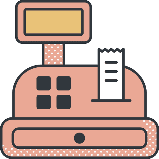 Cashier machine receipt commerce and shopping cash register icon Cashier machine receipt commerce and shopping cash register icon