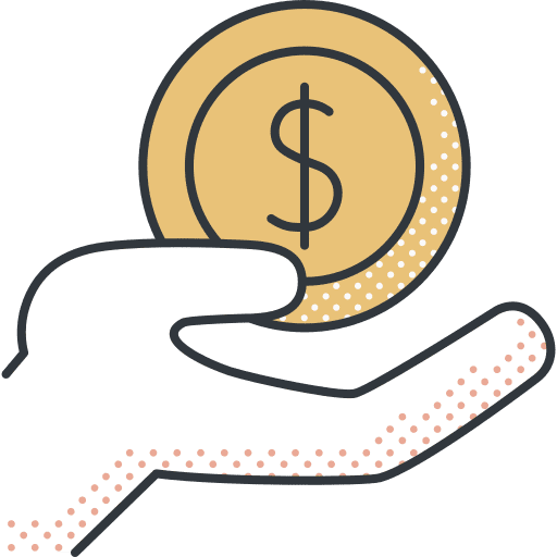 Dollar incomes coins money icon