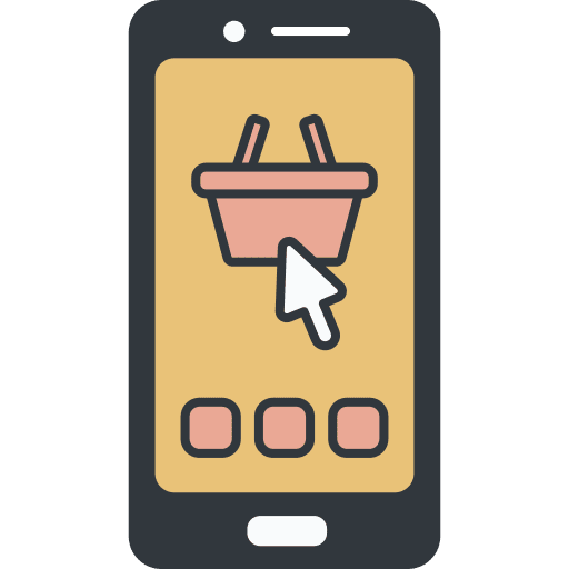 Online shop smartphone online shop technology icon
