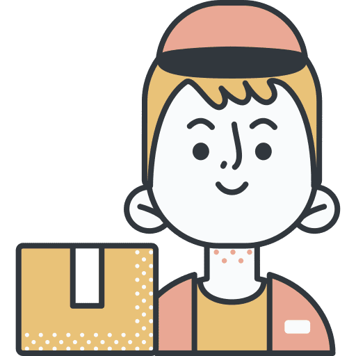 Courier cardboard box man professions and jobs icon Courier cardboard box man professions and jobs icon