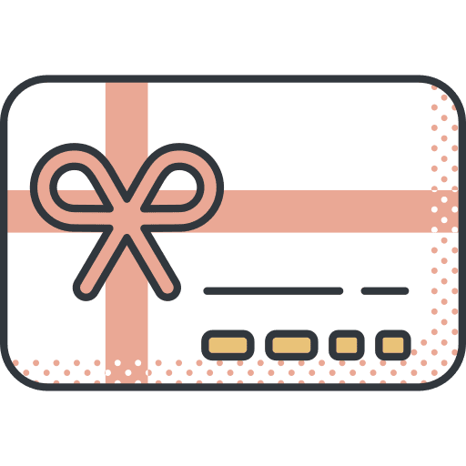 Gift card commerce and shopping gift card ribbon icon Gift card commerce and shopping gift card ribbon icon