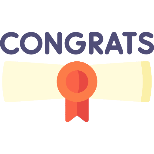 Congrats congrats graduation diploma icon