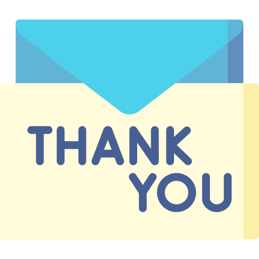 Thank you message envelope thank you icon