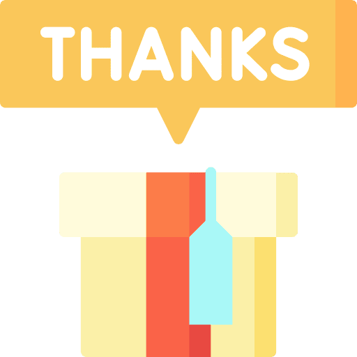 Thanks gift box communications message icon Thanks gift box communications message icon