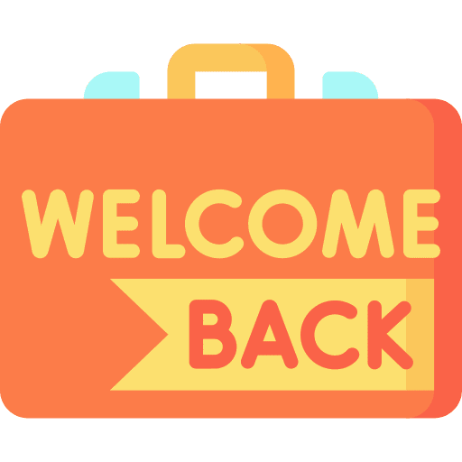 Welcome back message business and finance welcome back icon Welcome back message business and finance welcome back icon